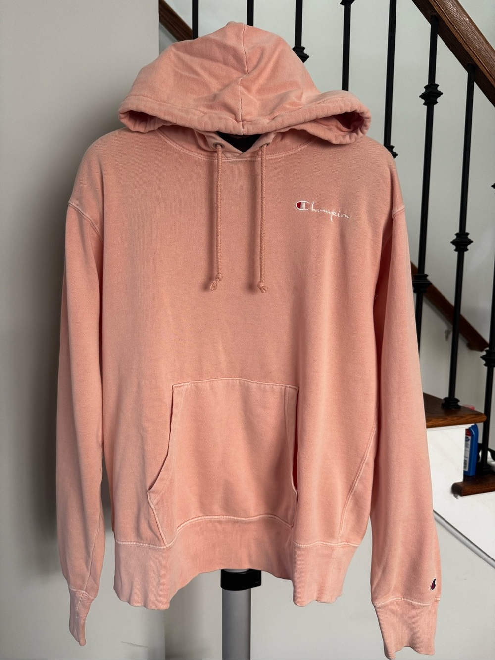 Champion Men's Crewneck Hoodie in Dusty Pink